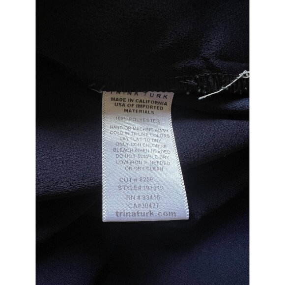 Trina Turk Size L Navy Blue w White Stitching Just Arrived Wide Leg Crop Pants - Picture 5 of 15